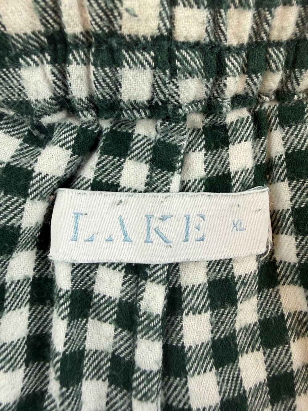 LAKE Men’s Flannel Piped Pants Set Pajamas Conifer Gingham XL - Picture 9 of 15